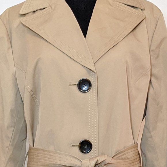 NWOT Ellen Tracy Tan Trench Coat - Picture 2 of 7